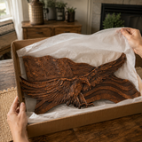 Eagle & Flag Wood Wall Plaque - Handcrafted American Heritage Tribute
