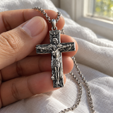 Trinity Crucifix Necklace – Father, Son & Holy Spirit Christian Cross Pendant