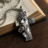 S925 Sterling Silver Jesus Crown of Thorns Cross Pendant – Christian Faith Necklace