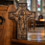 The Ascension Cross - Hand-Carved Jesus Crucifix with Holy Spirit Dove
