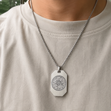 Vintage Titanium Seven Archangel's Seal Pendant - Amulet against evil eyes, curses, spells