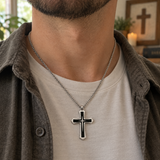 Modern Two-Tone Cross Necklace – A Bold Daily Reminder of Faith