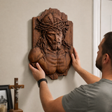 Jesus Crown of Thorns Beechwood Sculpture
