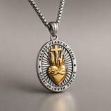 Sacred Heart of Jesus Stainless Steel Necklace - design detail