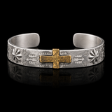 Stainless Steel Two-Tone Cross Cuff Bracelet – Christian Faith Jewelry