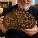 St. Benedict's Exorcism Medal Christian Exorcism Plaque - Wall Decor