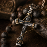 Hand-Wrapped Antique Copper Cross Necklace – Christian Faith Pendant