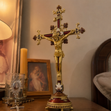 Hand-Painted Metal Jesus Christ Crucifix: Sacred Home Decor