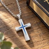 Starburst Cross Necklace – Silver Christian Pendant