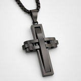 3D Interlocking Stainless Steel Cross Necklace