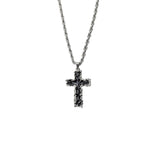 Lava Cross Pendant Necklace Titanium Chain