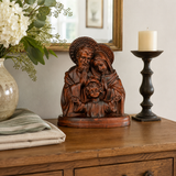 Holy Family Round Wooden Tabletop Ornament