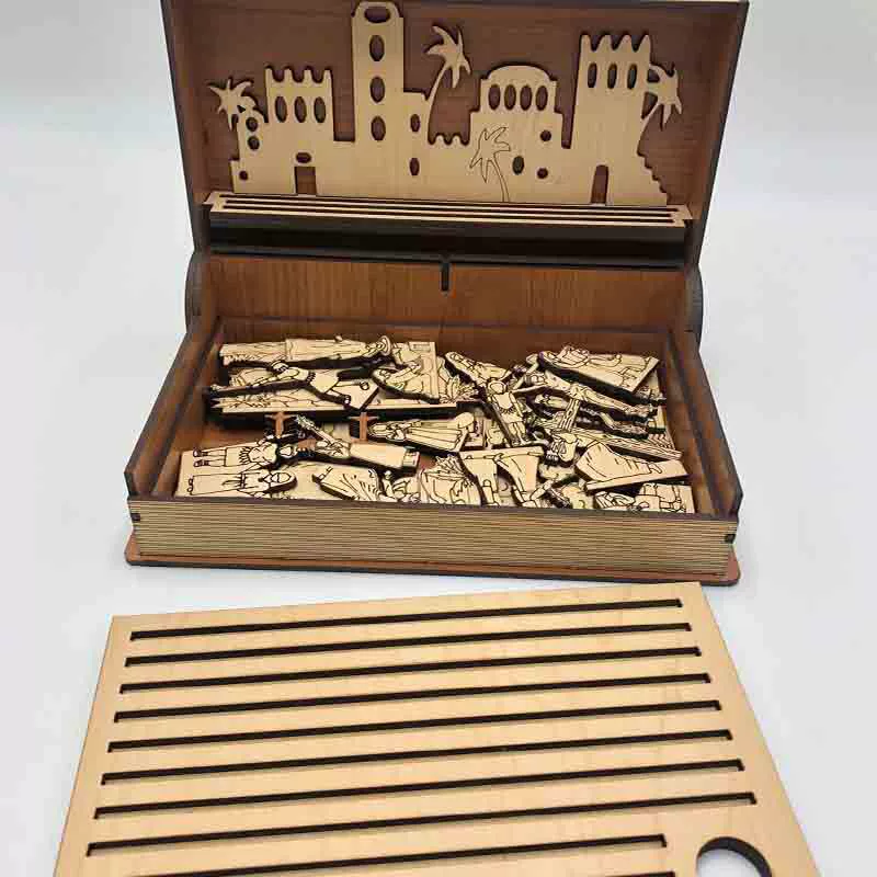 Crucifixion Scene Easter Wooden Book Gift