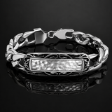 Hand-Hammered Textured Curb Chain Bracelet - design detail