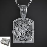S925K Silver St. George Defeats the Dragon Protection Necklace