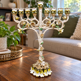 Vintage Floral Nine-Branch Menorah Candle Holder