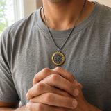 Two-Tone St. Michael Archangel Protection Medal Stainless Steel Necklace