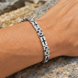 Minimalist Hollow Cross Interlocking Link Stainless Steel Bracelet
