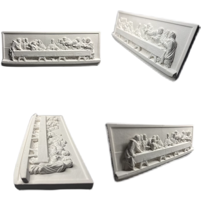 The Last Supper Plaster Statue Vintage 3D Relief Home Decorative Ornament Diorama