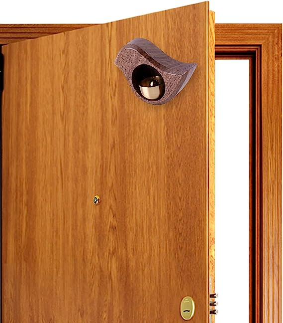 Door Opening Bell,shopkeepers Bell for Hanging on Door,Magnetic Attached Wood Doorbell,Creative Gift,Ornaments and Hanging Decoration for Entrance,Fridge Sticker Decor
