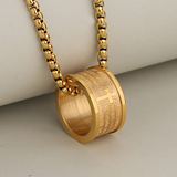 Lord’s Prayer Ring Loop Pendant Necklace