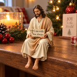 I Am with You Always Seated Jesus Figurine – Christian Faith Reminder Decor
