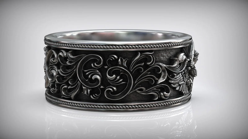 S925K Silver Archangel Michael Ring | Sacred Protection and Baroque ...