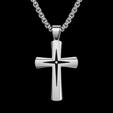 Starburst Cross Necklace – Silver Christian Pendant