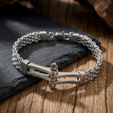 Minimalist Double Row Chain Bar Stainless Steel Bracelet jewelry product image
