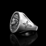Jesus Crown of Thorns Signet Ring – Christian Faith Cross Ring