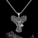 S925K Silver Saint Michael Pendant: Courage in the Heart