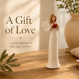 Heart in Hand Angel Resin Tabletop Figurine
