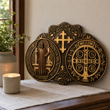 St. Benedict's Exorcism Medal Christian Exorcism Plaque - Wall Decor