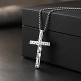 Twisted Hammered Textured Cross Pendant Necklace