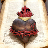 Holy Family Three Sacred Hearts Wooden Wall Decoration