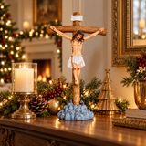 Jesus Christ Crucifix Statue – 11.4" Standing Christian Cross for Prayer, Home Décor & Meaningful Faith Gifts