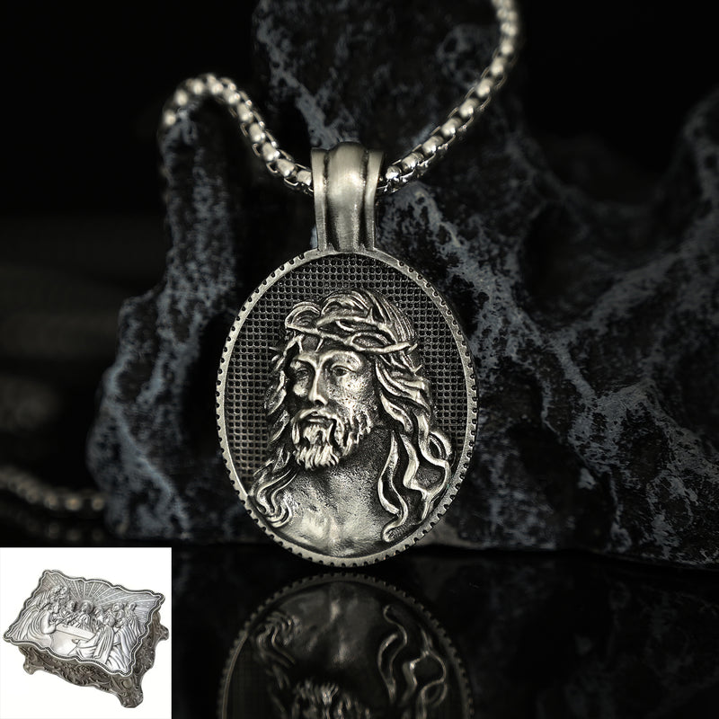 PURE TIN Jesus Christ Crown of Thorns Christian Necklace