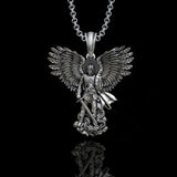 S925K Silver Saint Michael Pendant: Courage in the Heart