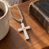 Starburst Cross Necklace – Silver Christian Pendant