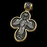 S925 Sliver Handcrafted Double-Sided Redemption: Archangel Michael Guardian Cross Pendant