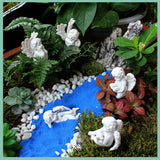 5 angel garden resin ornaments decorative garden decorative stone miniature angel fairy garden angel courtyard with monumental statue