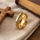 Men’s Faith Spinner Chain Ring – 8mm Titanium Steel Rotating Christian Band
