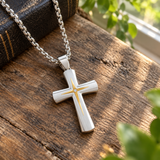 Starburst Cross Necklace – Silver Christian Pendant