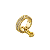 Christian Cross Statement Ring with 5A+ Cubic Zirconia – Silver & 14K Gold Plated