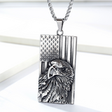 American Flag Bald Eagle Flag Necklace