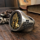 925K Sterling Silver Praying Hands Ring - Christian Symbol of Faith and Devotion