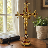Hand-Painted Metal Jesus Christ Crucifix: Sacred Home Decor