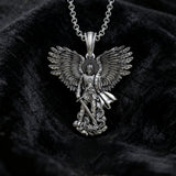 S925K Silver Saint Michael Pendant: Courage in the Heart