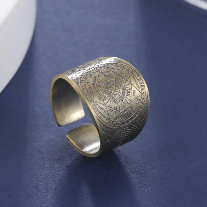 Seven Archangels Ring for Men Stainless Steel The Seal Of Solomon ...