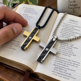 Modern Carbon Fiber Cross Necklace – A Bold Symbol of Faith & Strength